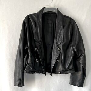 Leather Black Jacket about a size Medium